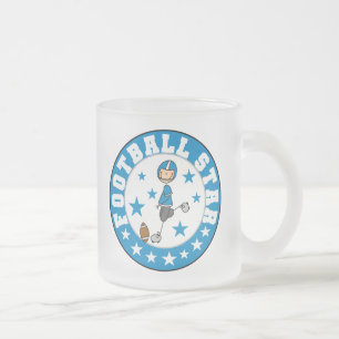 Football Star Frosted Glass Coffee Mug