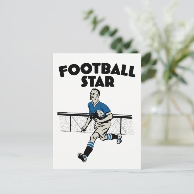 Football Star Holiday Postcard (Standing Front)