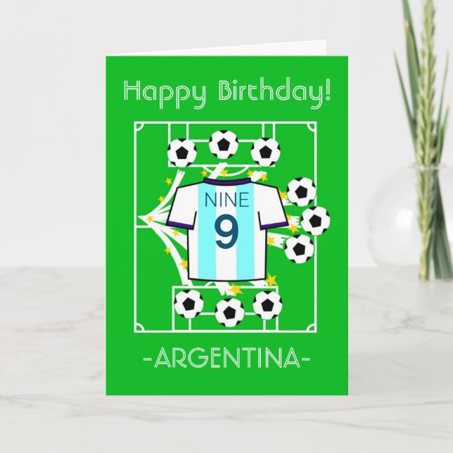 Football Star (Light Blue & White Stripes) Card (Front)