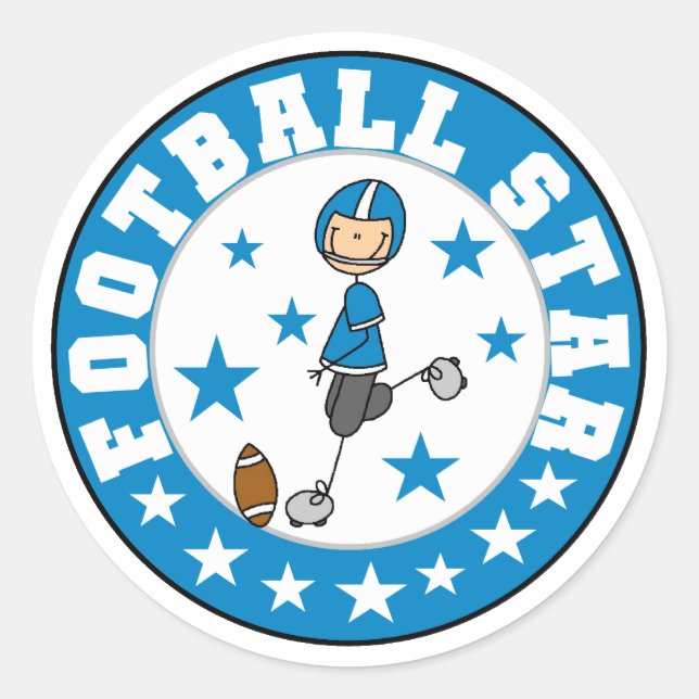 Football Star Tshirts and Gifts Classic Round Sticker (Front)