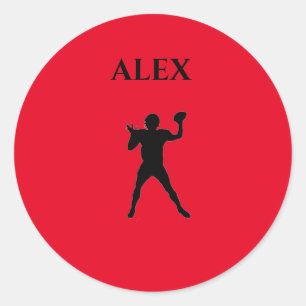 Football stickers with personalised name.