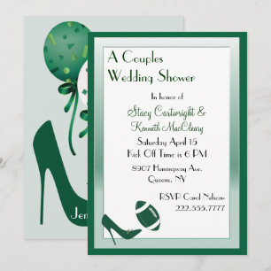 Football & Stiletto Wedding Shower Invitation