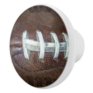 Football Stitches Ceramic Knob