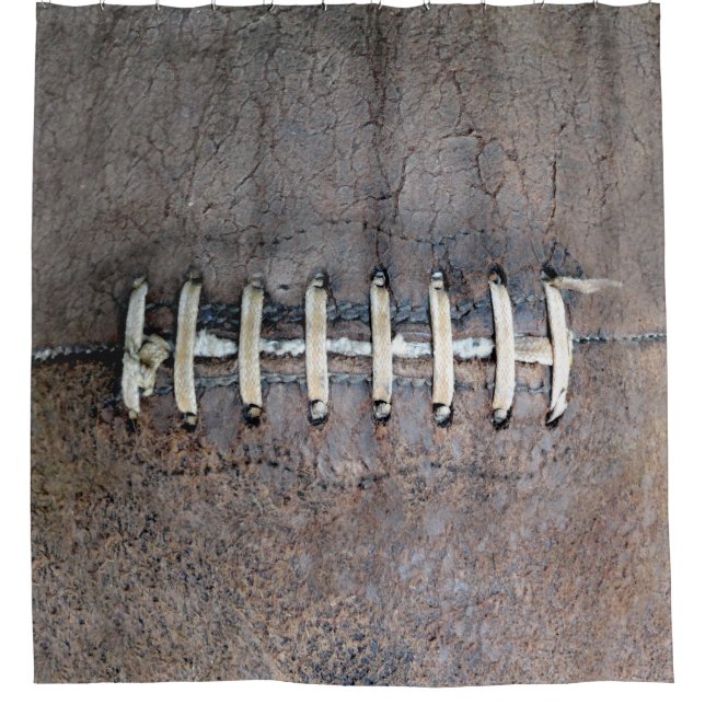 Football Strings Horizontal Shower Curtain (Front)