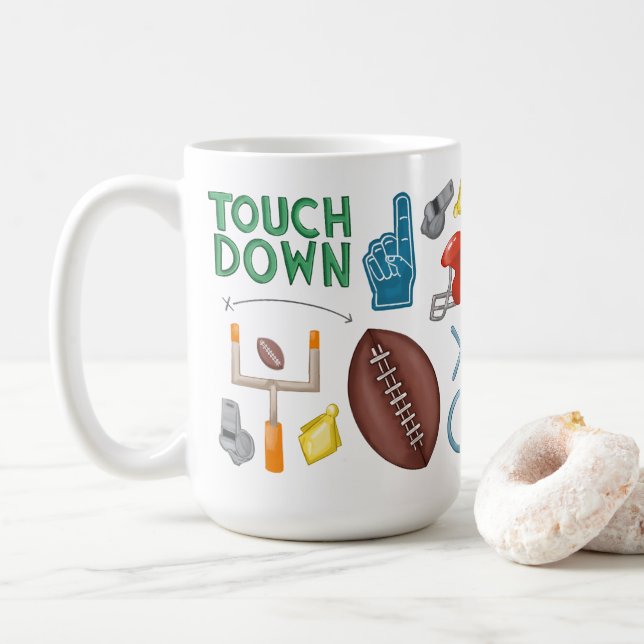Football Sunday Morning Mug Game Day Touchdown Mug (With Donut)