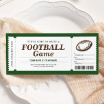 Football Surprise Gift Game Ticket Certificate Invitation<br><div class="desc">Football Surprise Gift Game Ticket Certificate Invitation. Football vector created by macrovector / Freepik.</div>