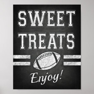 Football SWEET TREATS ENJOY! Sign Chalk Print