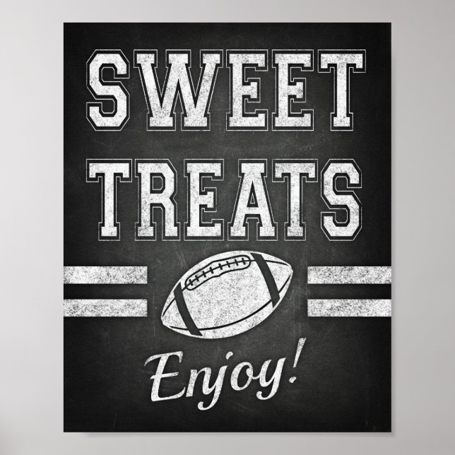 Football SWEET TREATS ENJOY! Sign Chalk Print (Front)
