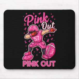 Football Tackle Breast Cancer Awareness Pink Ribbo Mouse Mat