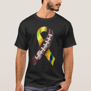Football Tackle Childhood Cancer Awareness Gold Ri T-Shirt