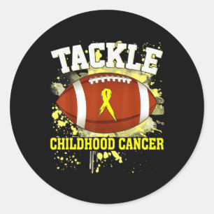 Football Tackle Childhood Cancer Awareness Rug Classic Round Sticker
