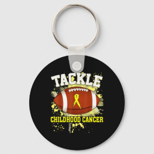 Football Tackle Childhood Cancer Awareness Rug Key Ring