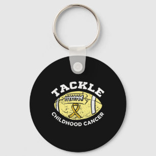 Football Tackle Childhood Cancer Awareness Wear Go Key Ring