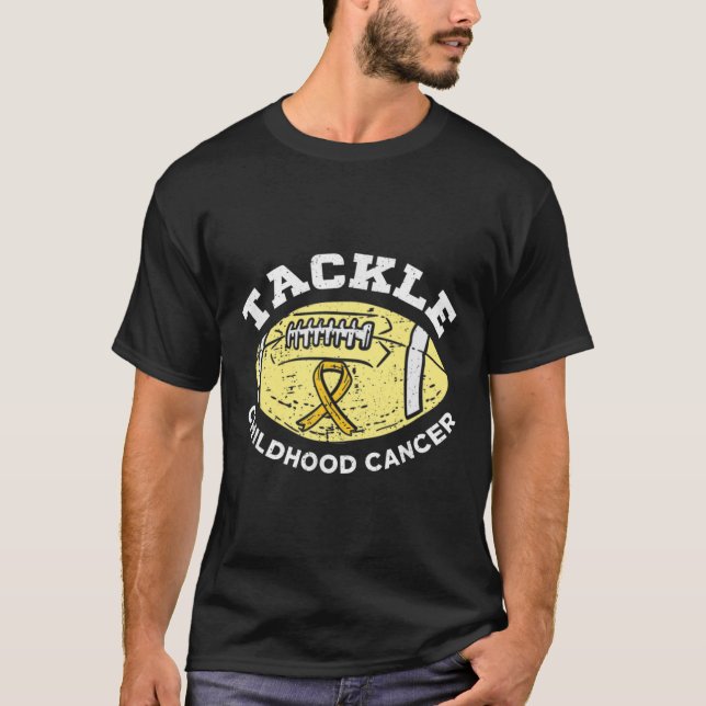 Football Tackle Childhood Cancer Awareness Wear Go T-Shirt (Front)