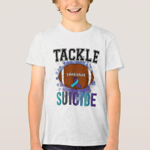 Football Tackle Suicide Prevention Awareness Men W Tri-Blend Shirt