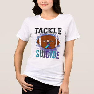 Football Tackle Suicide Prevention Awareness Men W Tri-Blend Shirt