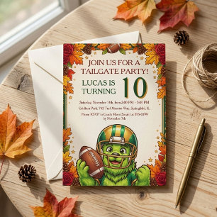 Football Tailgate 10th Birthday Party Invitation