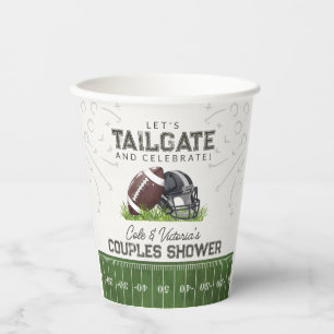 Football Tailgate & Celebrate Couples Shower Paper Cups