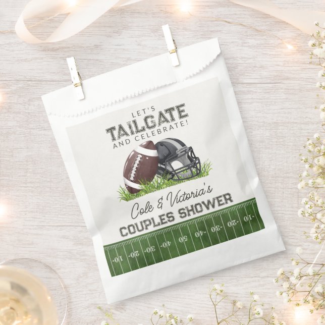 Football Tailgate & Celebrate Touchdown Couples Favour Bags (Clipped)