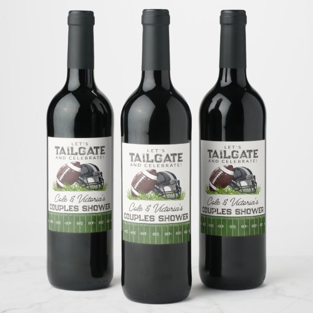Football Tailgate & Celebrate Touchdown Couples Wine Label (Bottles)