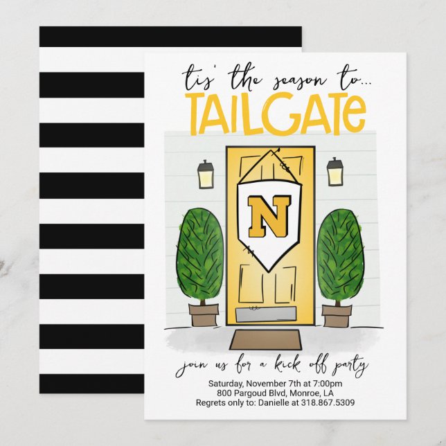 Football Tailgate Change ANY COLORS Add YOUR logo Invitation (Front/Back)