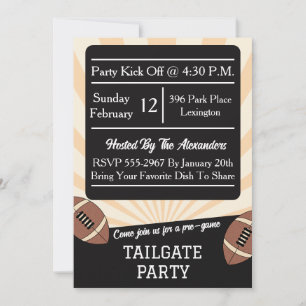 Football Tailgate Party Invitation Tailgating
