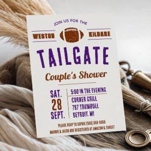 Football Tailgating Couples' Bridal Shower Invitat Invitation