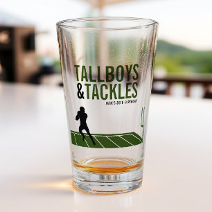 Football Tallboys & Tackles Sports Birthday Party Glass