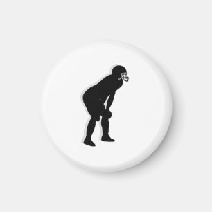 Football TD Chess TAG Defensive Back - White-L Magnet