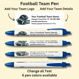 Football Team - Add your own details & Logo Black Ink Pen