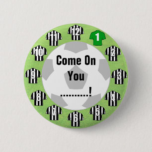 Football Team Badge with Black & White Shirts