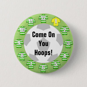 Football Team Badge with Green Hooped Shirts