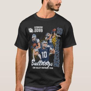 Football Team Custom Photo Senior Night Blue T-Shirt