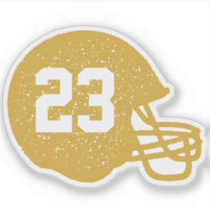 Football team helmet personalised golden yellow