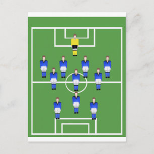 Football team in blue postcard