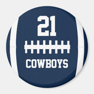 Football Team Name and Player Number Custom Colour Magnet