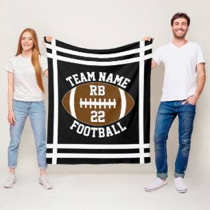 Football Team Name, Player Position and Number Fleece Blanket