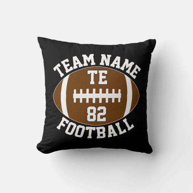 Football Team Name Player Position & Number Custom Cushion (Front)