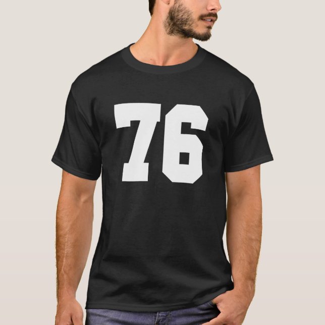 Football Team Number 76 American Rugby Team, Cool  T-Shirt (Front)