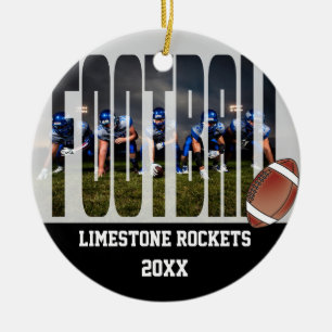 Football Team Photo Keepsake Ceramic Tree Decoration