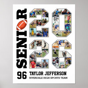 Football Team Senior 2026 Sports Photo Collage Poster
