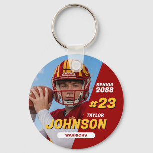 Football Team Senior Night Custom Colour Sports Key Ring