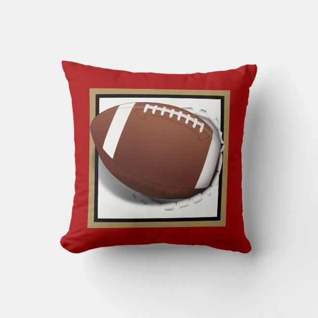Football Tearing Out -Team Colours - Gold & Black Cushion (Front)