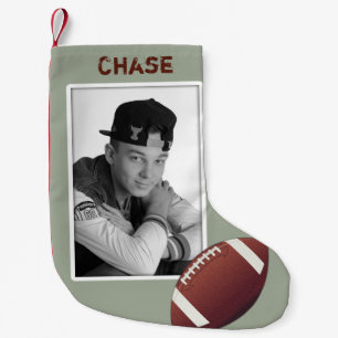 Football Teen Boy's Photo Christmas Stocking
