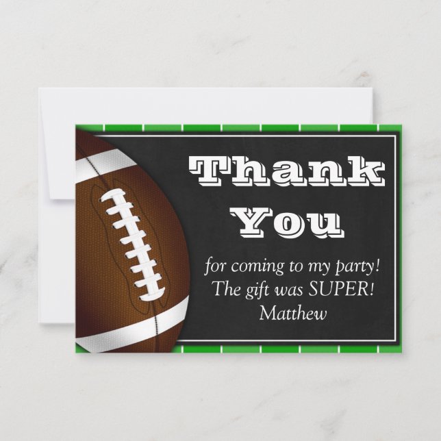 Football Thank You Card for Football Fans (Front)