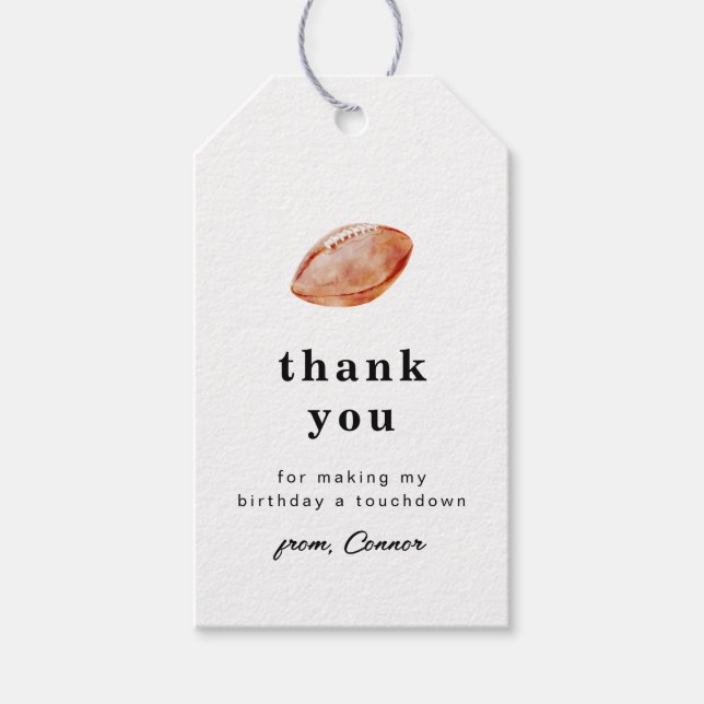 Football Thank You Tag (Front)