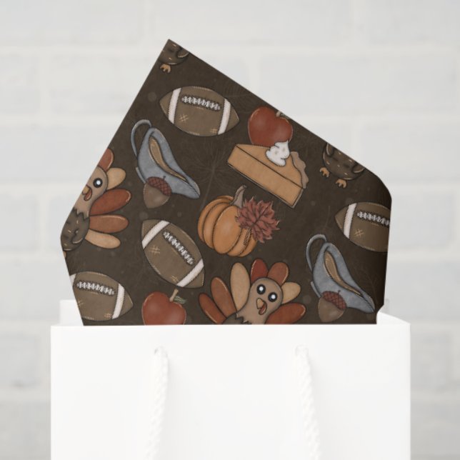 Football Thanksgiving  Tissue Paper (Gift Bag)