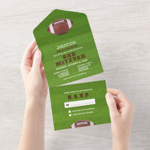Football Theme Bar Mitzvah All in One Invite
