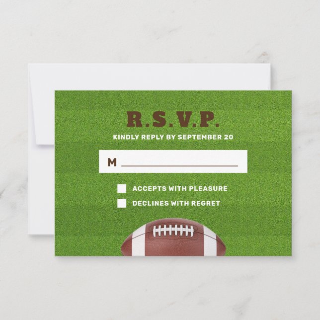 Football Theme Bar Mitzvah RSVP Card (Front)