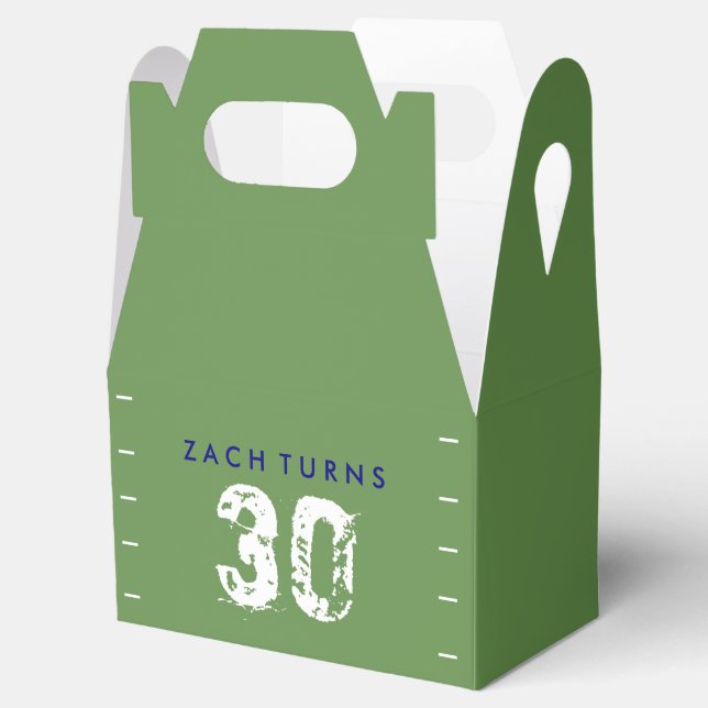 Football Theme Birthday Favour Boxes - Green Blue (Opened)